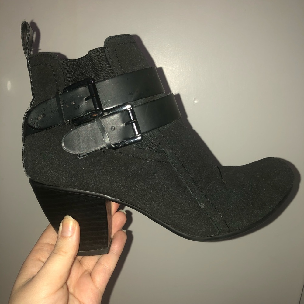 Black booties with buckles